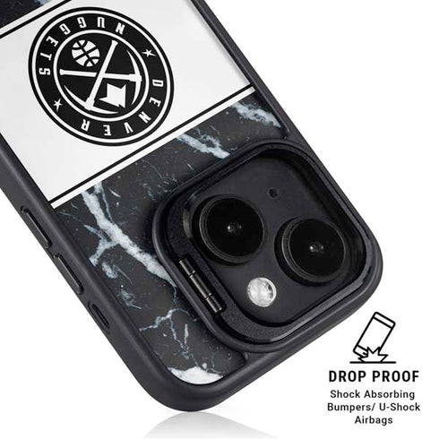 NBA Denver Nuggets Marble iPhone 14 Kickstand Case